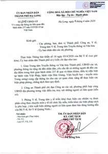 Về việc cung cấp thông tin liên quan đến bệnh nhân 237 măc Covid-19 tại Việt Nam