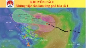 BCĐ phòng chống TT&TKCN phường Hà Lầm Thông báo lịch trực Cơn bão số 1 (Bão TALIM)
