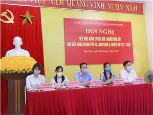 Đơn vị bầu cử số 1 tiếp xúc giữa cử tri với người ứng cử đại biểu HĐND TP khóa II nhiệm kỳ 2021- 2026