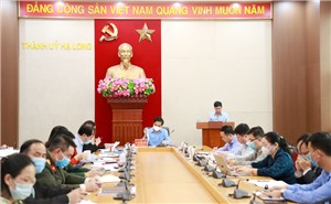 Thường trực Thành ủy giao ban với các đồng chí Bí thư chi bộ, Trưởng thôn (khu), Trưởng ban công tác mặt trận quý IV/2021